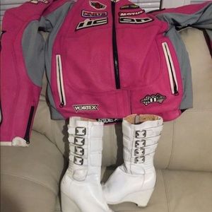 Women’s motorcycle jacket and boots
